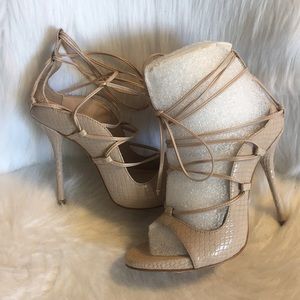 Roxie Nude Snake heels